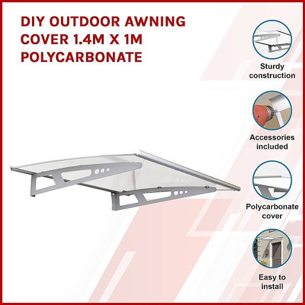 DIY Outdoor Awning Cover 1.4m x 1m Polycarbonate