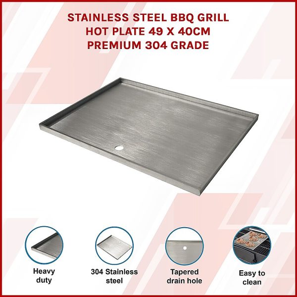 Stainless Steel BBQ Grill Hot Plate – 49 x 40 cm