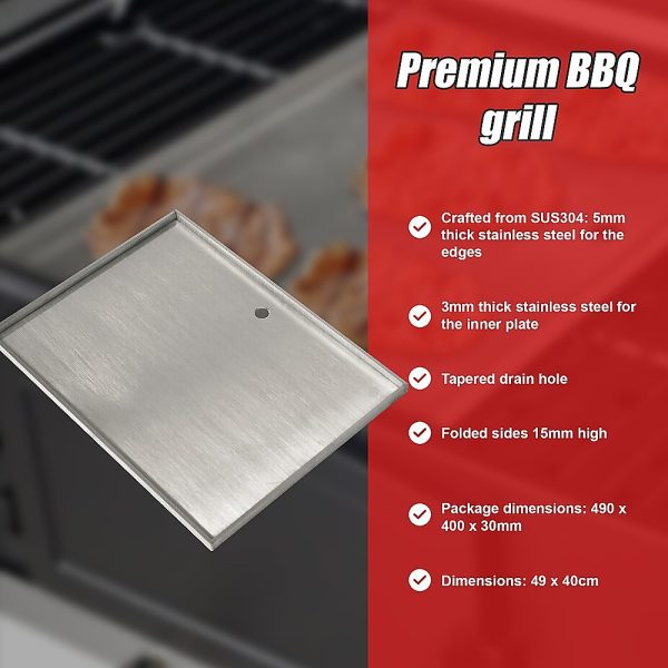 Stainless Steel BBQ Grill Hot Plate – 49 x 40 cm