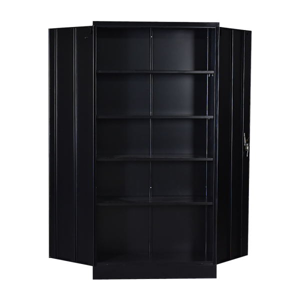 Two-Door Shelf Office Gym Filing Storage Locker Cabinet Safe – 185 x 90 x 40 cm, Black