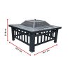 18″ Square Metal Fire Pit Outdoor Heater