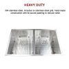 835x505mm Handmade 1.5mm Stainless Steel Undermount / Topmount Kitchen Sink with Square Waste