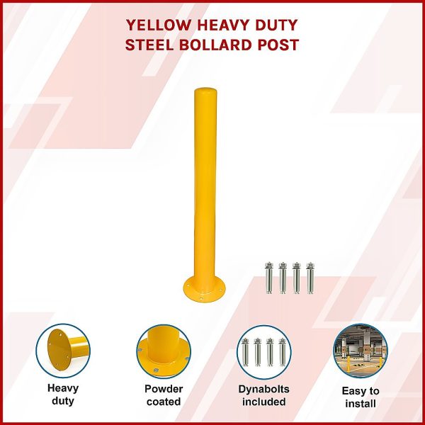 Yellow Heavy Duty Steel Bollard Post