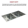 865x440mm Handmade Stainless Steel Undermount / Topmount Kitchen Sink with Waste