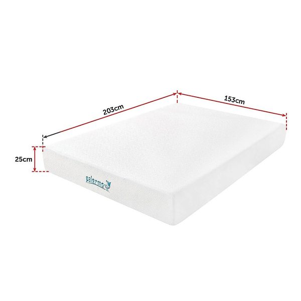 Auburn 25cm Gel Memory Foam Mattress – Dual-Layered – CertiPUR-US Certified – QUEEN