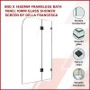 Frameless Bath Panel 10mm Glass Shower Screen By Della Francesca – 900 x 1450 mm, Black