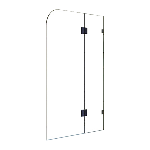 Frameless Bath Panel 10mm Glass Shower Screen By Della Francesca – 900 x 1450 mm, Black