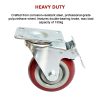 4 x 4″ Heavy Duty PU Swivel Castor Wheels With Brake