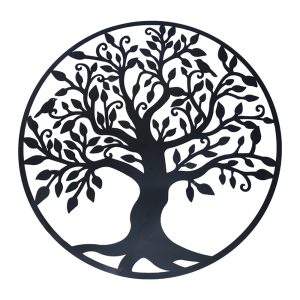 Black Tree of Life Wall Art Hanging Metal Iron Sculpture Garden