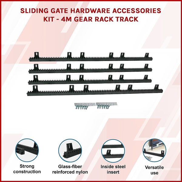 Sliding Gate Hardware Accessories Kit – 4m Gear Rack Track