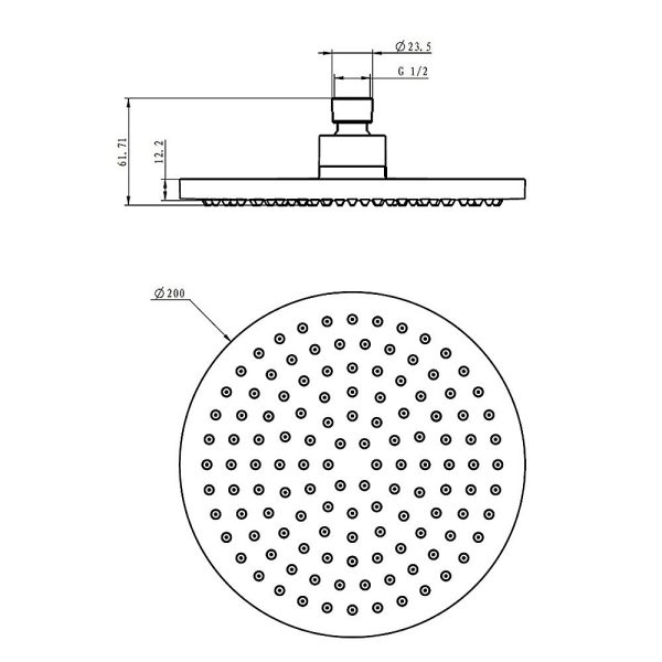 200mm Shower Head Round Chrome Showerhead