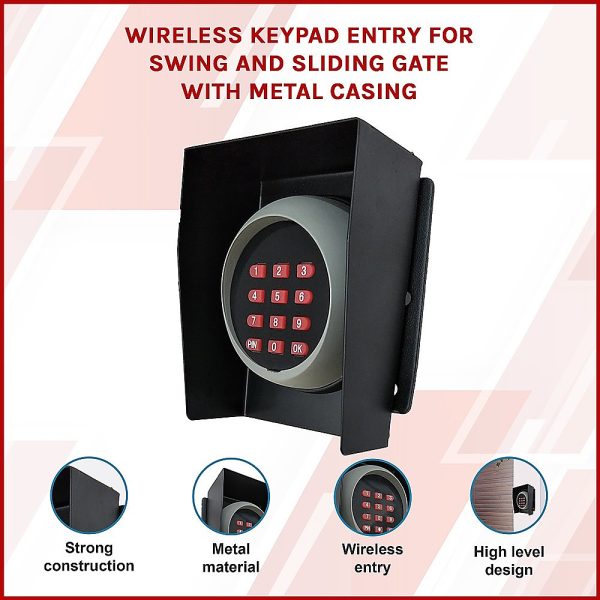 Wireless Keypad Entry For Swing And Sliding Gate with Metal Casing