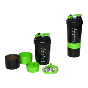 2x Protein Gym Shaker Premium 3 in 1 Smart Style Blender Mixer Cup Bottle Spider