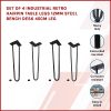 Set of 4 Industrial Retro Hairpin Table Legs 12mm Steel Bench Desk Leg – 45 cm