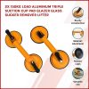 2x 100kg Aluminum Alloy Double Locking Suction Cup Glazer Glass Sucker Lifter