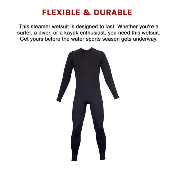 Mens Steamer Wetsuit Long Sleeve/Leg 3mm Neoprene Wet Suit – Extra Large