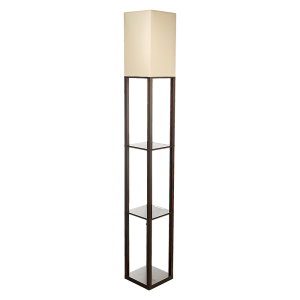 Shelf Floor Lamp - Shade Diffused Light Source with Open-Box Shelves