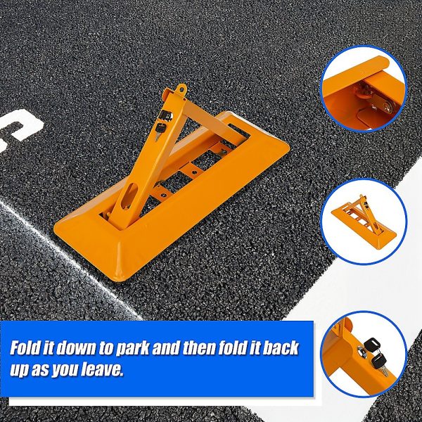 Fold Down Vehicle Security Car Parking Spot Lock Safety Bollard Barrier