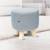 Fabric Ottoman Foot Stool Rest Pouffe Footstool Wood Storage Padded Seat