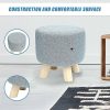 Fabric Ottoman Foot Stool Rest Pouffe Footstool Wood Storage Padded Seat