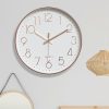 Modern Wall Clock Silent Non-Ticking Quartz Battery Operated Rose Gold