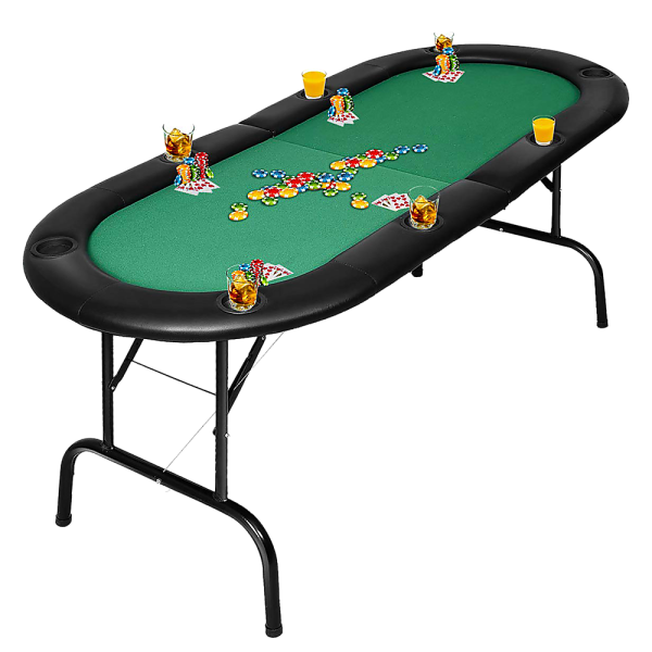 185cm 8 Player Folding Poker Blackjack Table with Cup Holder