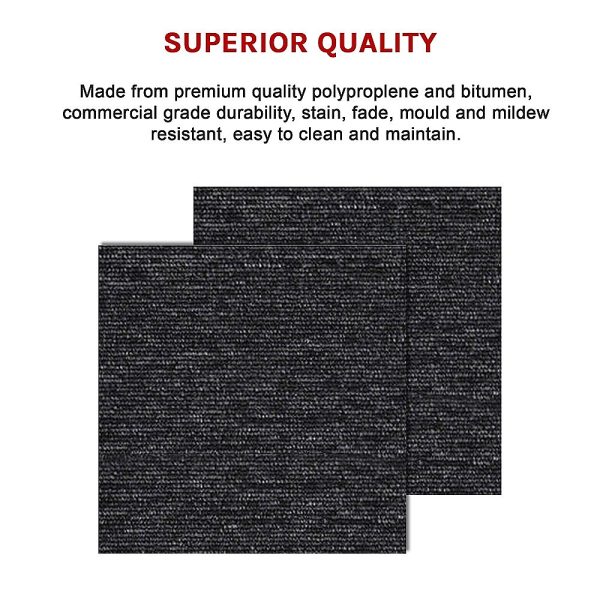 5m2 Box of Premium Carpet Tiles Commercial Domestic Office Heavy Use Flooring – Black