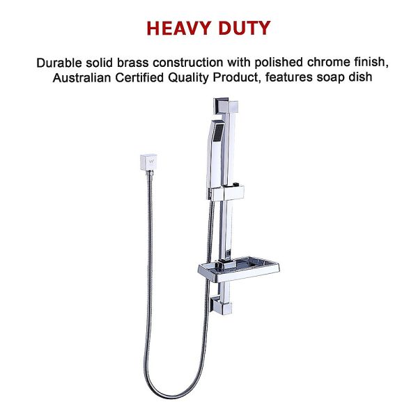 Hand Held Shower Rail Soap Dish Bathroom Set