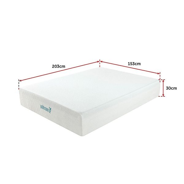 Atoka Mattress 30cm Memory Foam Green Tea Infused CertiPUR Approved – QUEEN