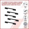 Kitchen Handle Cabinet Cupboard Door Drawer Handles square Black furniture pulls – 128 mm