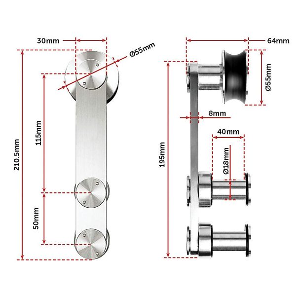 Sliding Barn Door Hardware Stainless Steel