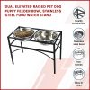 Dual Elevated Raised Pet Dog Puppy Feeder Bowl Stainless Steel Food Water Stand