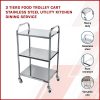 3 Tiers Food Trolley Cart Stainless Steel Utility Kitchen Dining Service