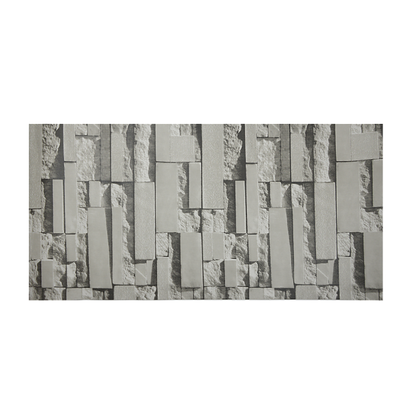 Wallpaper White Non-woven Wall Paper Roll – Brick Pattern