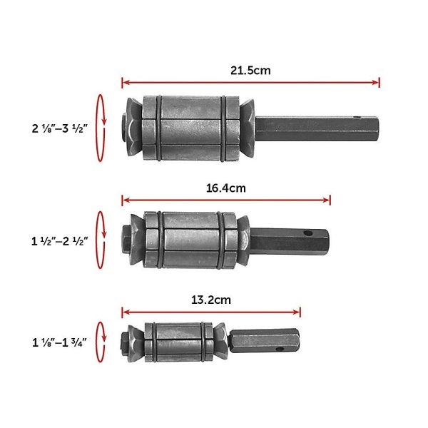 3 Piece Tail Pipe Expander Set Muffler Exhaust Pipe Dent Remover Tool Kit