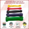 Resistance Band Loop Set of 5 Heavy Duty Gym Yoga Workout