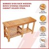 Bamboo Shoe Rack Wooden Bench Storage Organiser Cabinet Holder Stool