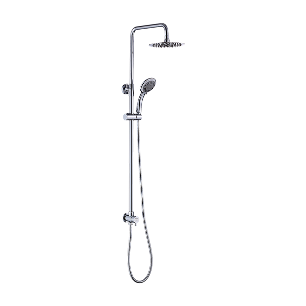 WELS 8″ Rain Shower Head Set Rounded Dual Heads Faucet High Pressure Hand Held