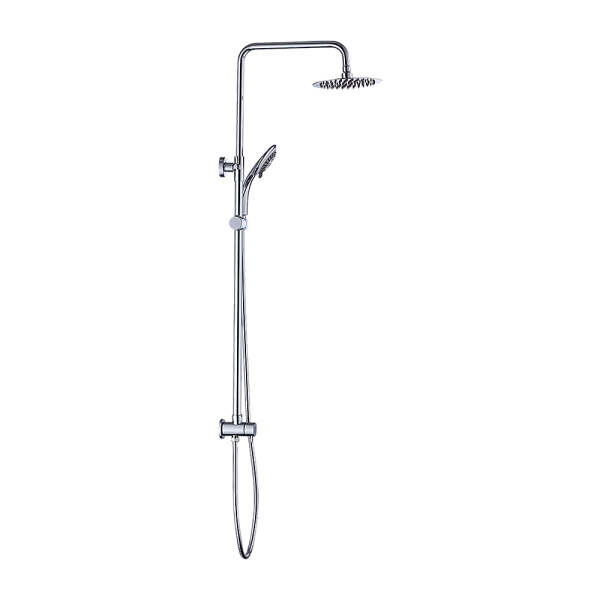 WELS 8″ Rain Shower Head Set Rounded Dual Heads Faucet High Pressure Hand Held