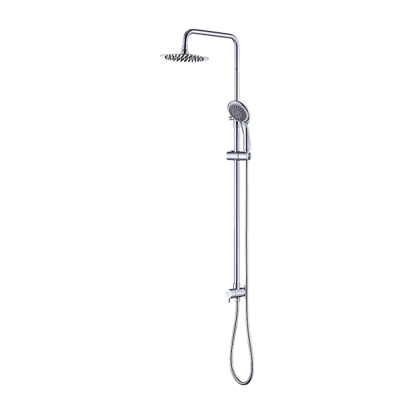 WELS 8″ Rain Shower Head Set Rounded Dual Heads Faucet High Pressure Hand Held