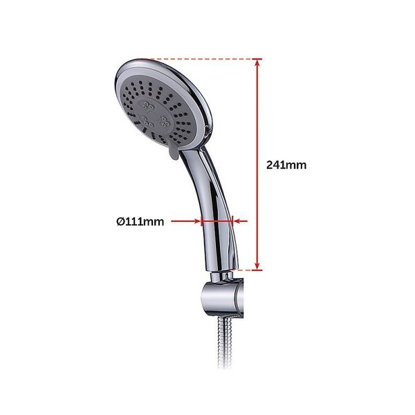 WELS 8″ Rain Shower Head Set Rounded Dual Heads Faucet High Pressure With Mixer