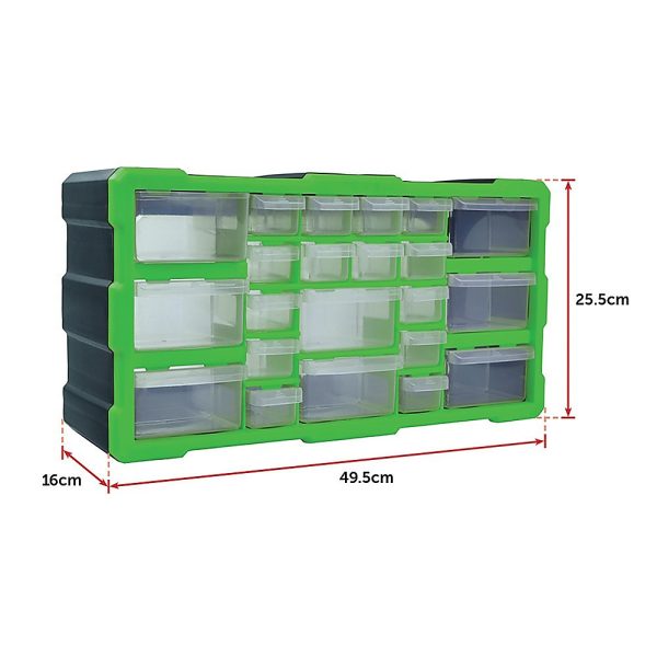 22 Multi Drawer Parts Storage Cabinet Unit Organiser Home Garage Tool Box