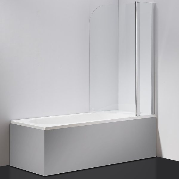 180° Pivot Door 6mm Safety Glass Bath Shower Screen By Della Francesca – 1000 x 1400 mm, Chrome