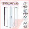 Sliding Door Nano Safety Glass Shower Screen By Della Francesca – 800 x 900 mm, Chrome