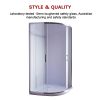 Rounded Sliding 6mm Curved Shower Screen with Base – 100 x 100 cm, Chrome