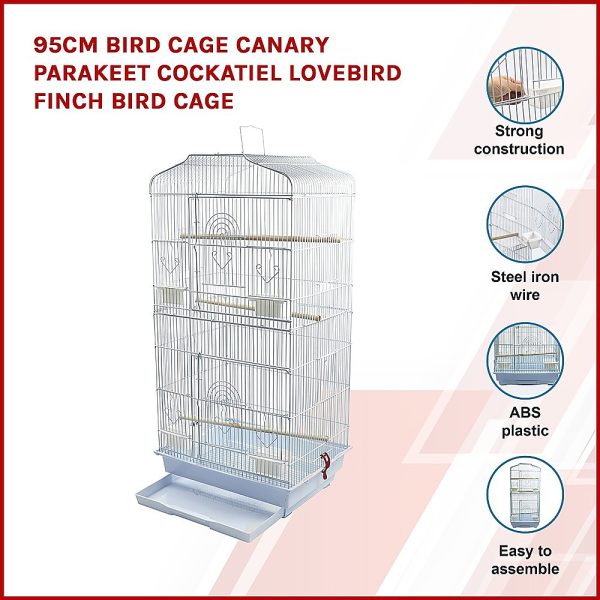 95cm Bird Cage Canary Parakeet Cockatiel LoveBird Finch Bird Cage