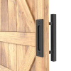 12″ Square Pull and Flush Door Handle Set Barn Door Hardware – Black