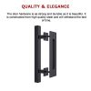 12″ Square Pull and Flush Door Handle Set Barn Door Hardware – Black