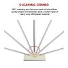 4x Microfiber Pads Flat Mop Bucket Kit 360 Rotating Self Wash Cleaning