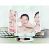 Makeup Mirror With LED Light Standing Mirror Magnifying Tri-Fold Touch